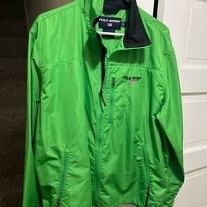 Vintage 90s  Ralph Lauren Polo Sport Bright Green Windbreaker